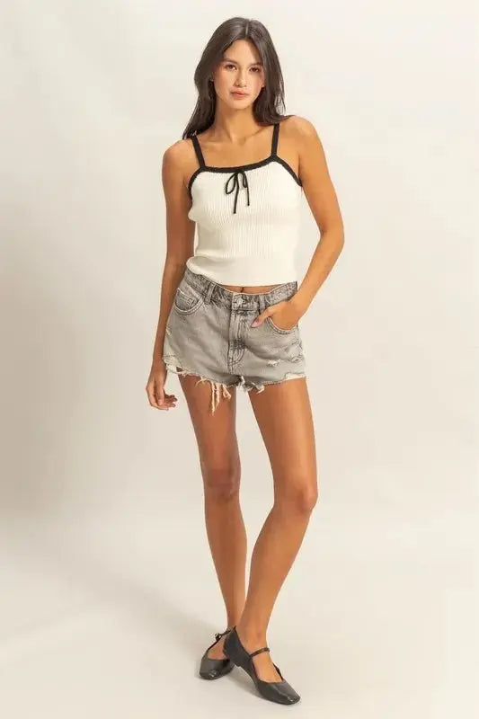 HYFVE Square Neck Ribbed Knit Cami for Chic Style - Love Salve